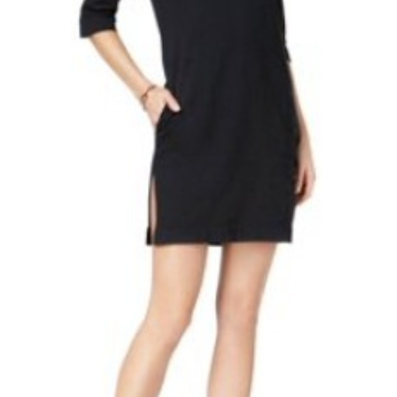 BOY MEETS GIRL. Cotton Embroidered-Logo Slit Dress - Picture 3 of 6